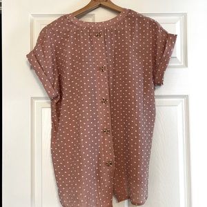 Pink, airy top with button down back SIZE LARGE